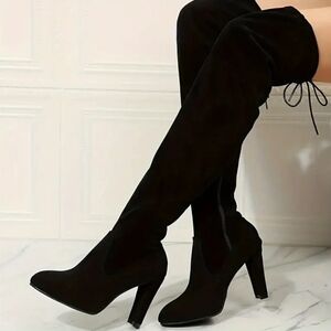 Massimo Over The Knee Chunky Heel Slouch Boots